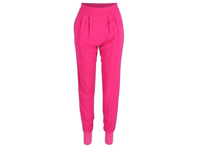 Stella Mc Cartney Stella McCartney Pantalon de jogging coupe décontractée en polyester rose vif Viscose Fibre de cellulose  ref.1391060