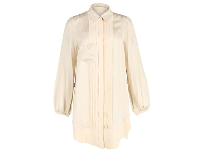 Balenciaga Pleated Shirt in Beige Silk  ref.1391064