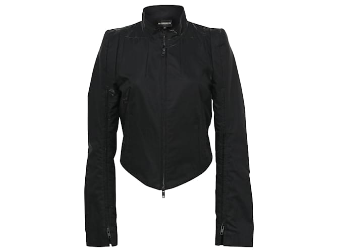 Ann Demeulemeester Reflektierende Jacke aus schwarzer Baumwolle  ref.1391097