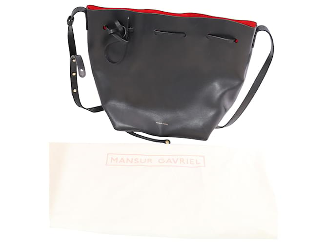 Bolso Bombonera Mansur Gavriel en Piel Negra Negro Cuero  ref.1391105