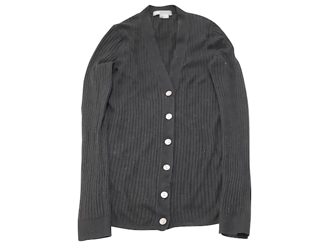 Cardigan a coste Vince in rayon nero Raggio Fibra di cellulosa  ref.1391107