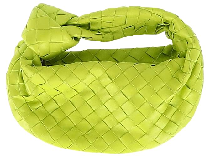 Bolso de mano Bottega Veneta Mini Jodie en cuero Intrecciato verde  ref.1391111