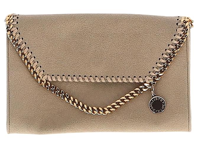 Stella Mc Cartney Stella McCartney Falabella Wallet Crossbody Bag in Beige Vegan Shaggy Deer Leather Synthetic Leatherette  ref.1391113