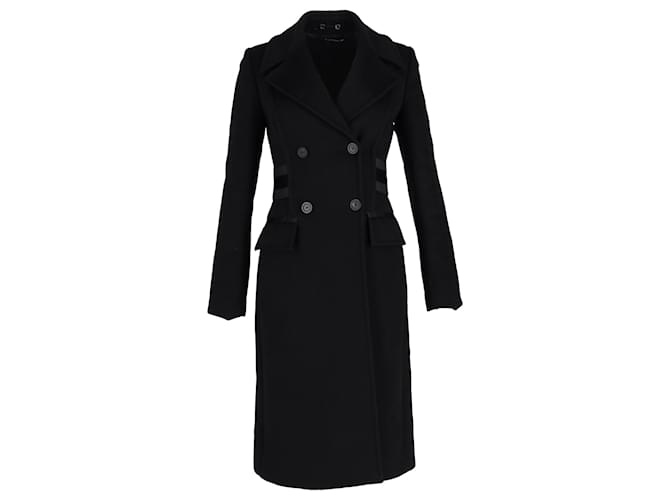 Langer, gefütterter Mantel aus schwarzer Wolle von Gucci  ref.1391116