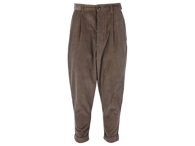 Pantalon Carrot Ami en Velours Côtelé de Coton Marron Rouge  ref.1391120