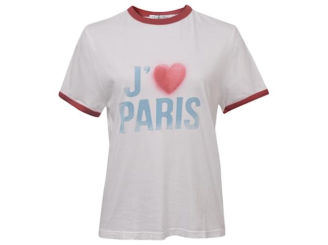 Camiseta Dior Alphabet Love de manga corta de algodón blanco  ref.1391129