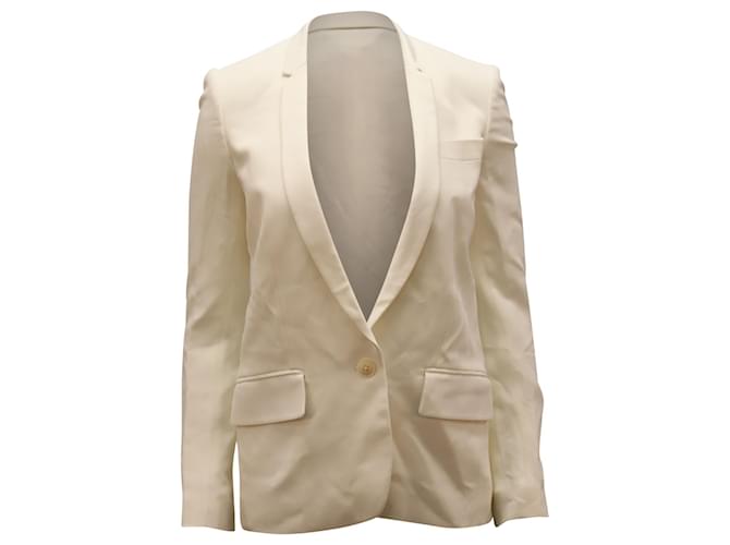 Stella Mc Cartney Stella McCartney Single Breasted Blazer in Ivory Rayon  White Cream Cellulose fibre  ref.1391149