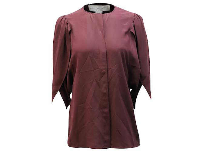 Stella Mc Cartney Blouse Stella McCartney en soie bordeaux Rouge  ref.1391160