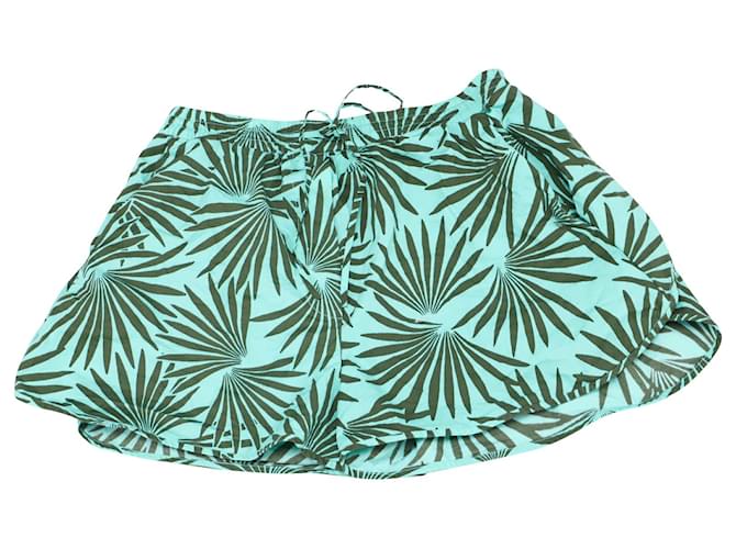 Diane Von Furstenberg Tropical Print Shorts in Green and Black Cotton Python print  ref.1391161