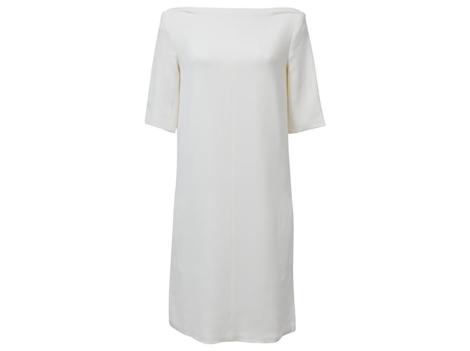 Céline Vestido Celine con escote barco en algodón blanco Crudo  ref.1391173