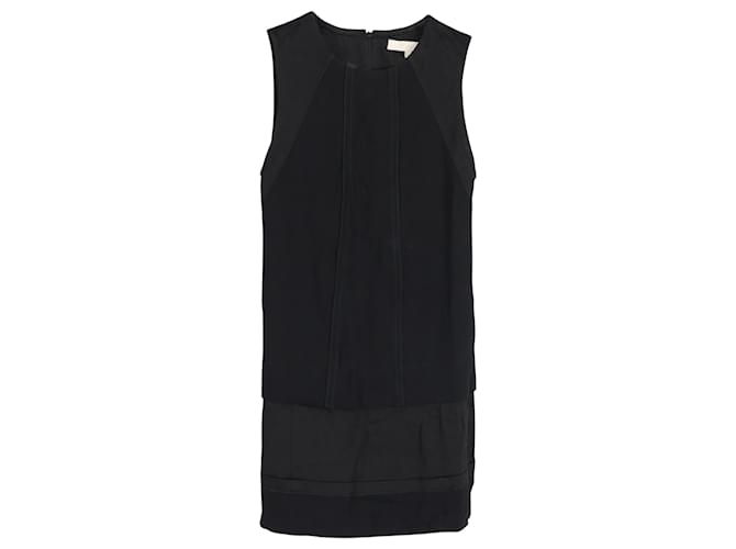 Vanessa Bruno ärmelloses Patchwork-Kleid aus schwarzer Baumwolle  ref.1391175