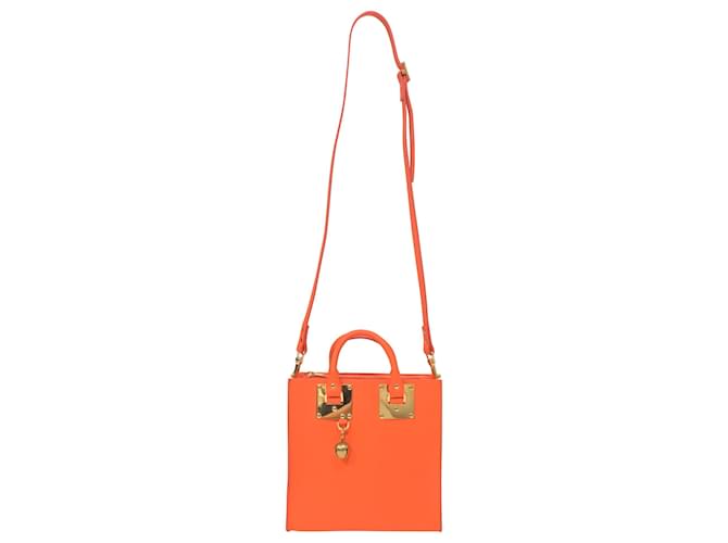 Sophie Hulme Mini Cabas Albion en Cuir Orange Corail  ref.1391191