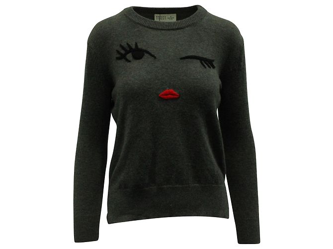 Maglione Kate Spade x Boome Street Winking Face in poliammide grigio