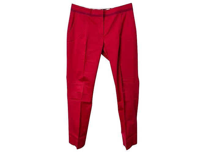 Pantalones Salvatore Ferragamo de algodón rojo Roja