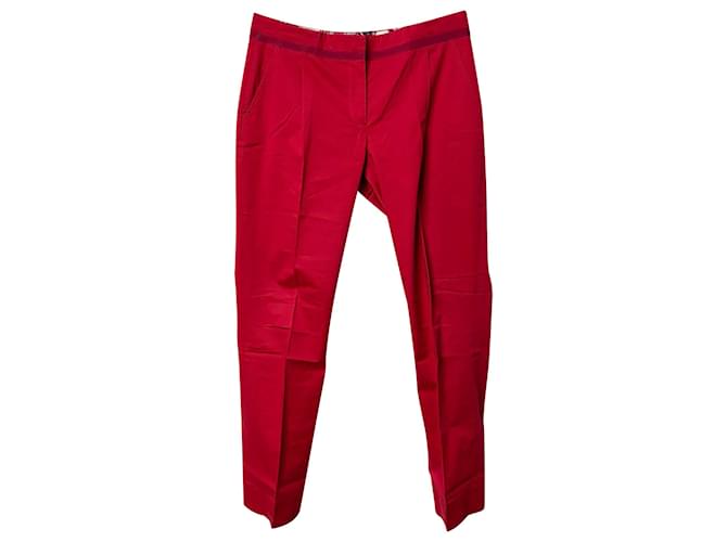 Pantalones Salvatore Ferragamo de algodón rojo Roja  ref.1391216