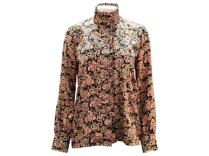 Sandro Paisley-print Shirt in Black Print Satin