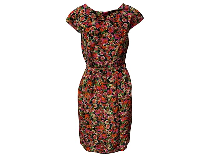 Erdem Belted Dress in Floral Print SIlk Python print  ref.1391226