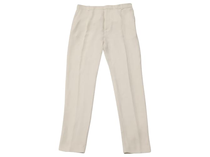 Calças retas Joseph Tessa Matte em seda branca Branco  ref.1391240