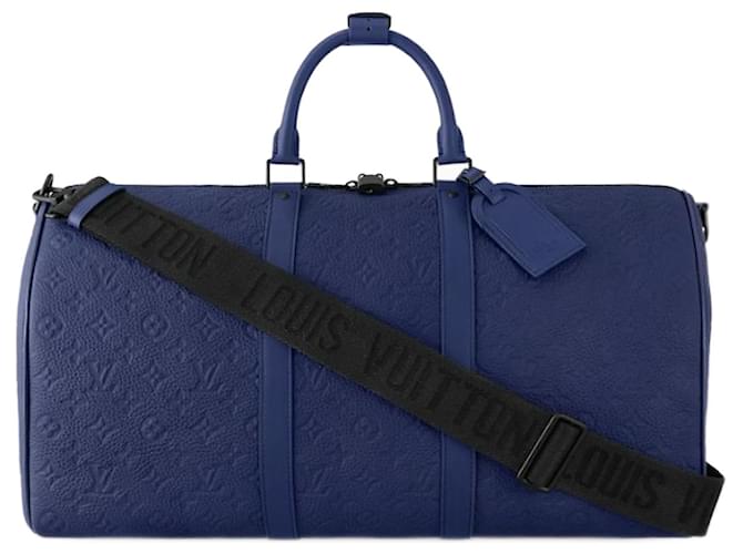 Louis Vuitton LV Keepall 50 Taurillon Azul Marinho Couro  ref.1391259