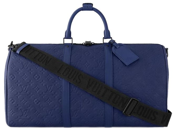 Abbesses Louis Vuitton LV Keepall 50 Taurillon azul marino