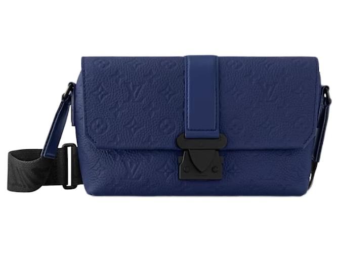 Louis Vuitton LV Cape messenger Taurillion Sapphire Blue Leather  ref.1391260
