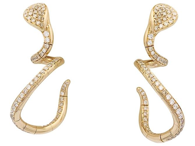 Orecchini Pasquale Bruni "Snake" in oro rosa, diamanti.