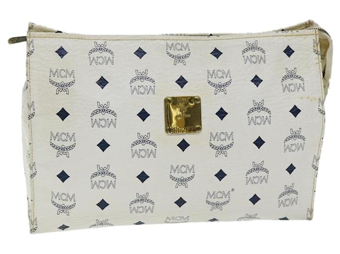 MCM Vicetos Logogram Clutch PVC Weiß Auth 75007  ref.1391410