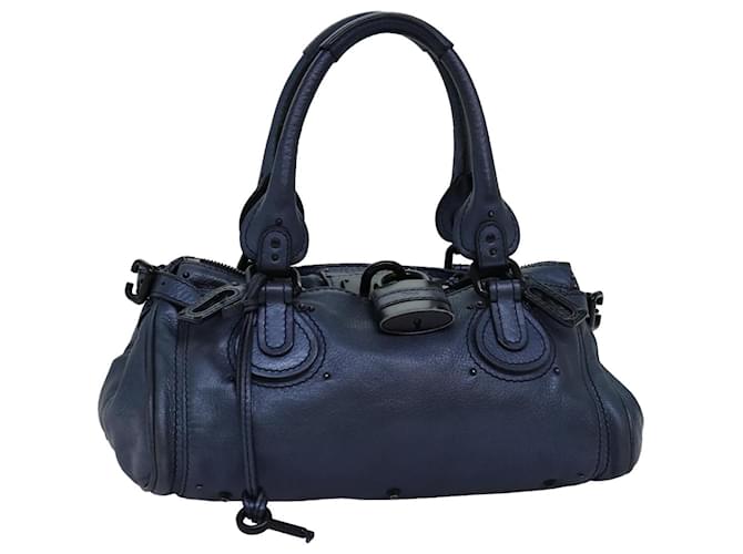 Chloé Chloe Paddington Hand Bag Leather Navy Auth mr199 Navy blue  ref.1391434