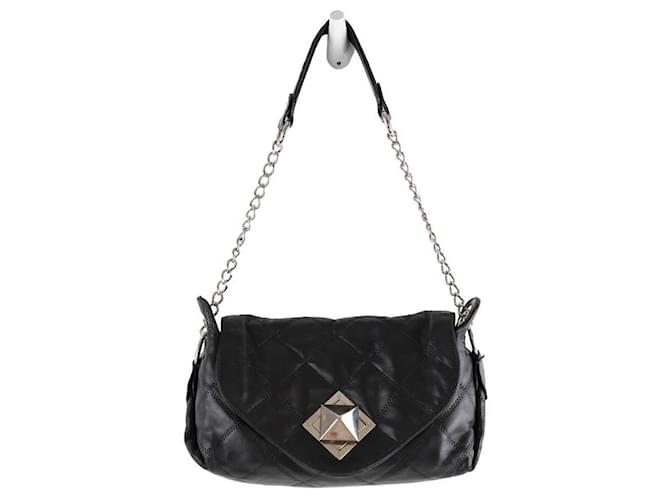 Sonia Rykiel Bolso de hombro de piel Negro Cuero  ref.1391496