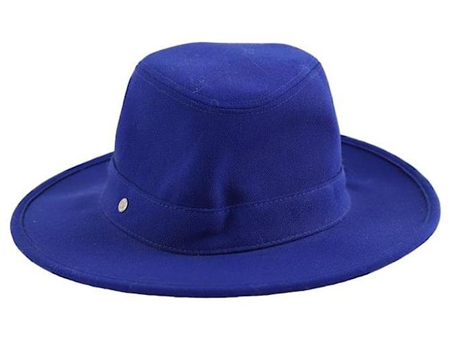 Hermès Chapeau en laine Bleu  ref.1391506