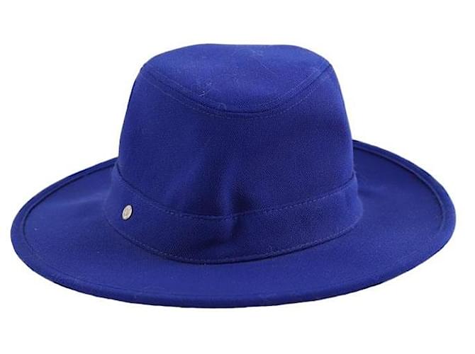 Hermès Chapéu de lã Azul  ref.1391506