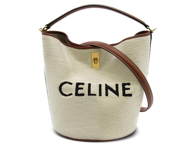 Céline White Celine Cotton Bucket 16  ref.1391620
