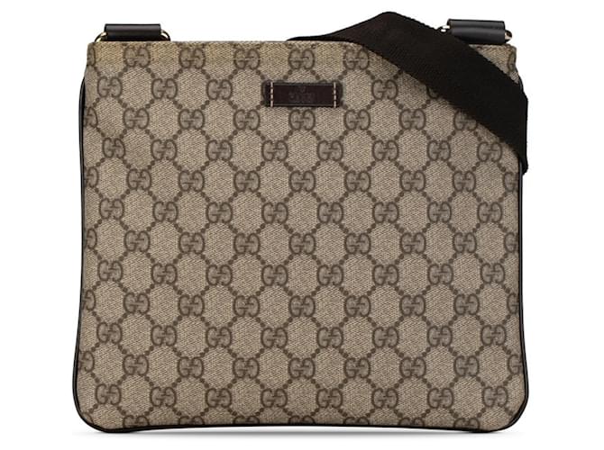 Gucci GG Supreme Braun Leder  ref.1391756