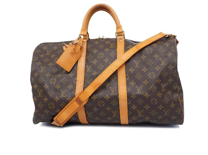 Louis Vuitton Keepall Bandouliere 55 Brown Cloth  ref.1391814