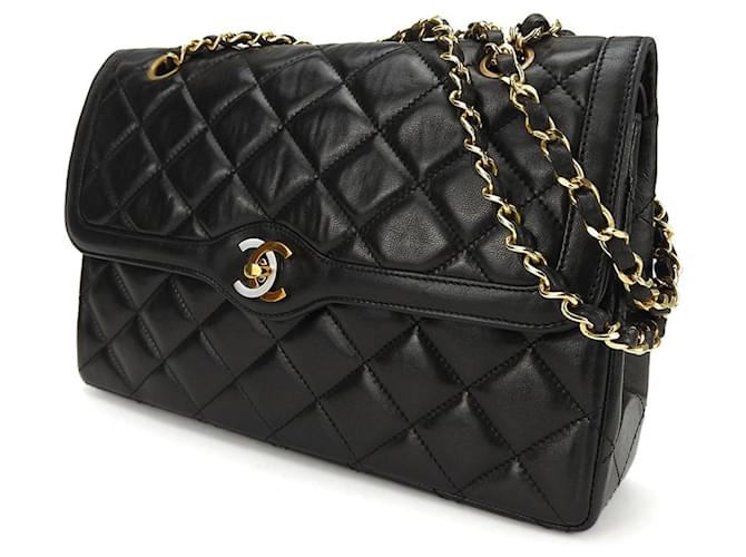 Chanel Matelassé Black Leather  ref.1391873