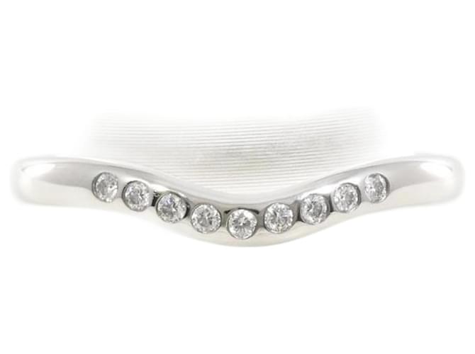 Tiffany & Co Curved band Silvery Platinum  ref.1391945