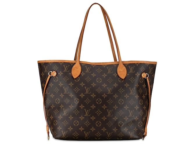Brown Louis Vuitton Monogram Neverfull MM Tote Bag Leather  ref.1392028