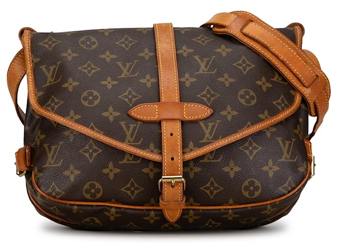 Brown Louis Vuitton Monogram Saumur 30 Crossbody Bag Leather  ref.1392029