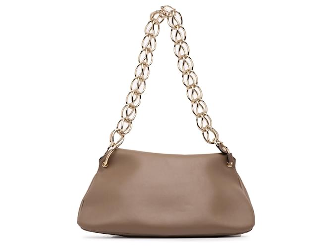 Bolsa de ombro pequena Tan Chloé Juana Camelo Couro  ref.1392068