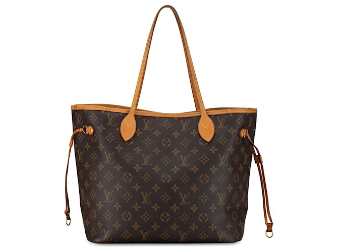 Brown Louis Vuitton Monogram Neverfull MM Tote Bag Leather  ref.1392075