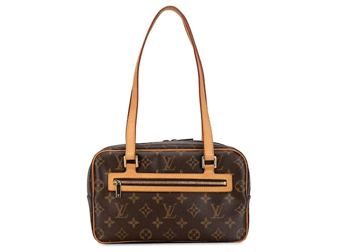 Brown Louis Vuitton Monogram Cite MM Shoulder Bag Leather  ref.1392077