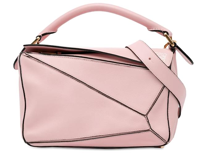 Petit cartable Puzzle Loewe rose Cuir  ref.1392086