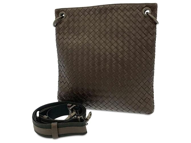 Bandolera Bottega Veneta Intrecciato marrón Castaño Cuero  ref.1392109