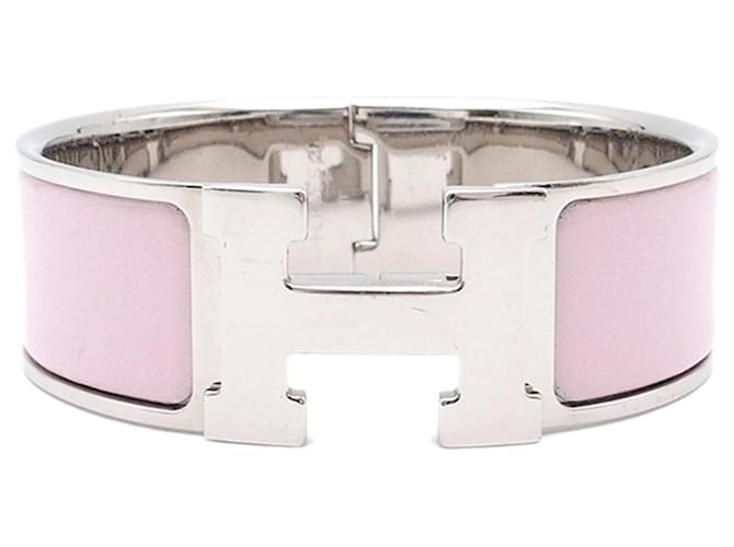 Hermès Bracciale Hermes Clic Clac H Rosa Metallo  ref.1392116