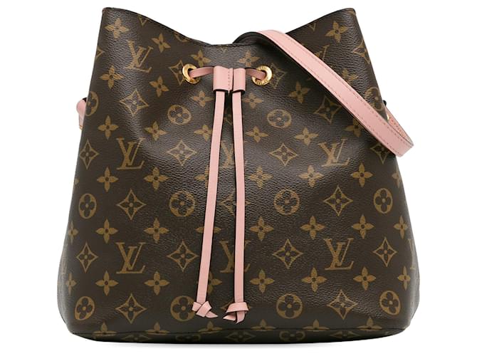 Brown Louis Vuitton Monogram Neonoe MM Bucket Bag Leather  ref.1392117