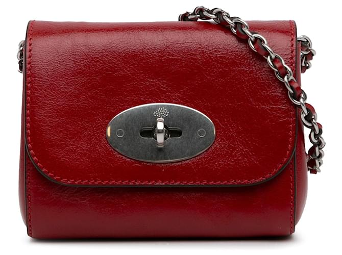 Mulberry Borsa a tracolla Mini Lily gelso rosso Pelle  ref.1392127