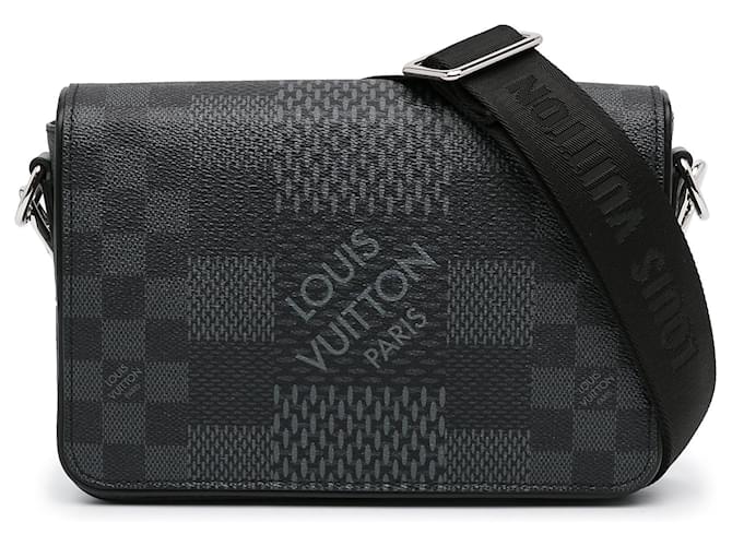 Black Louis Vuitton Damier Graphite Studio Messenger Bag Cloth  ref.1392149