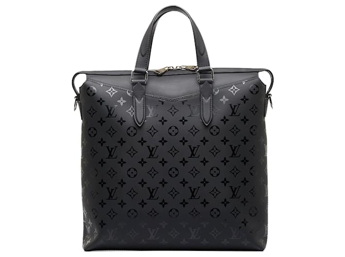 Bolso tote Louis Vuitton negro con monograma Illusion Explorer Cuero  ref.1392152