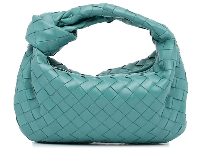 Blue Bottega Veneta Mini Intrecciato Jodie Handbag Leather  ref.1392153