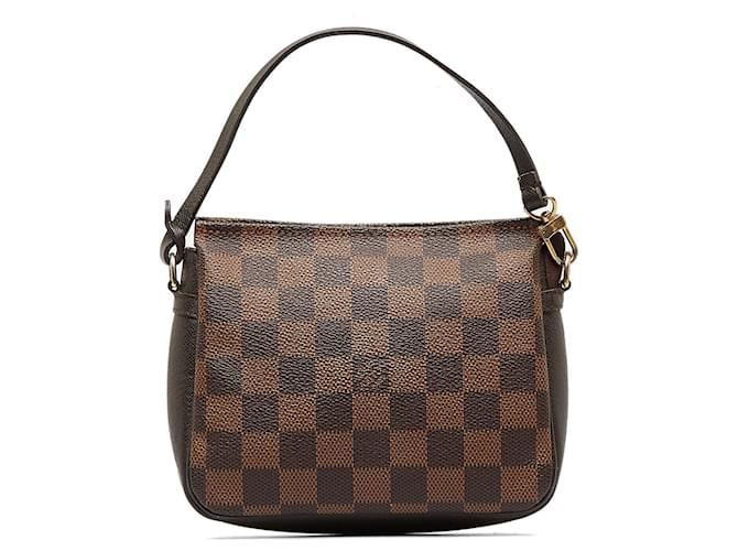 Brown Louis Vuitton Damier Ebene Pochette Trousse Handbag Leather  ref.1392159